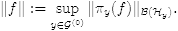 $$\| f \|:= \sup_{y\in \cG^{(0)}} \| \pi_y (f)\|_{\cB(\cH_y)}.$$