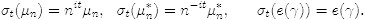 $$\sigma_t (\mu_n) = n^{it} \mu_n , \ \ \sigma_t (\mu_n^*) = n^{-it} \mu_n^* , \ \ \ \ \ \sigma_t (e(\gamma))=e(\gamma).$$