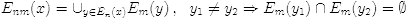 $$E_{nm}(x)=\cup_{y\in E_n(x)}E_m(y)\,, \ \ y_1\neq y_2\Rightarrow E_m(y_1)\cap E_m(y_2)=\emptyset$$