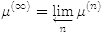 $\mu^{(\infty)} =\varprojlim_n \mu^{(n)}$